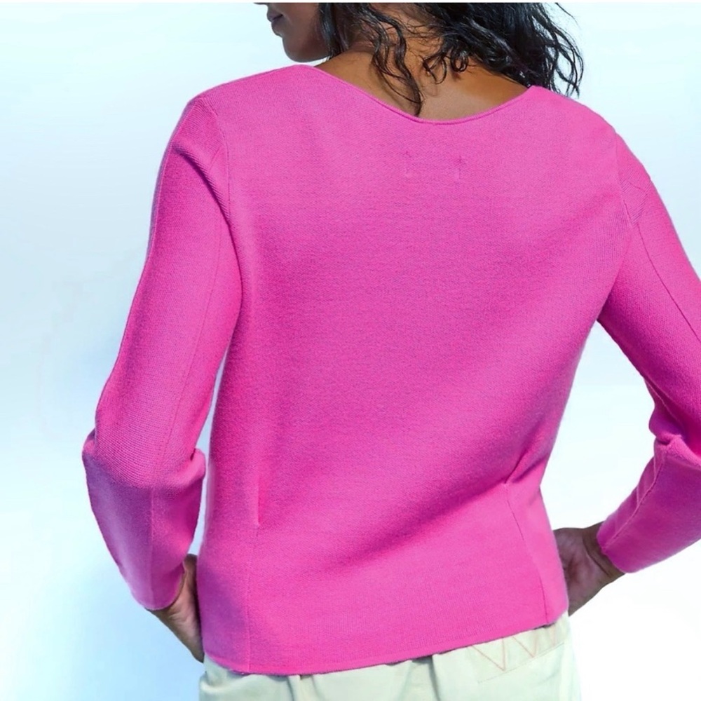 Anthropologie Maeve Womens Lupita V Neck Sweater Knit Top in Pink L - Picture 2 of 12
